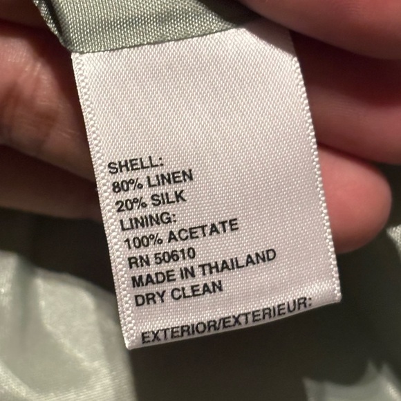 Anne Klein Green Linen & Silk blend Jacket Lightweight Button Front Size 8 - Picture 4 of 4